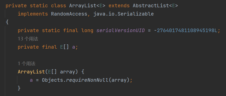 Arrays.ArrayList部分源码